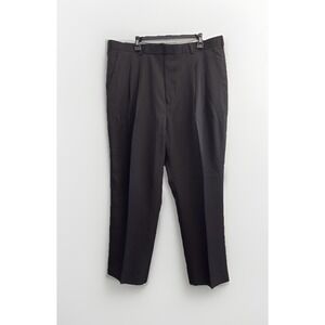 Tony Blake‎ Mens Black Designer Dress Pants Size 42X32 Pleated Trousers